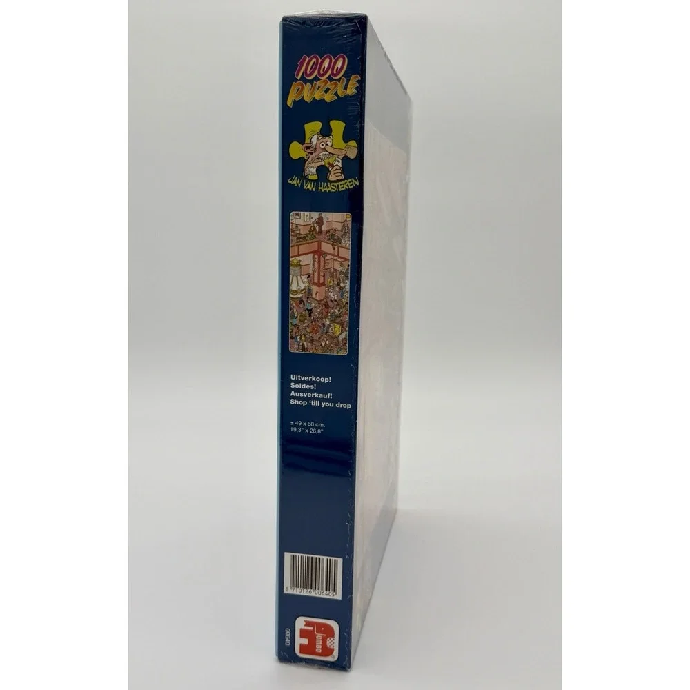 Jan van Haasteren SHOP TIL YOU DROP Comic Puzzle 1000 Pc  JUMBO Sealed! Vintage